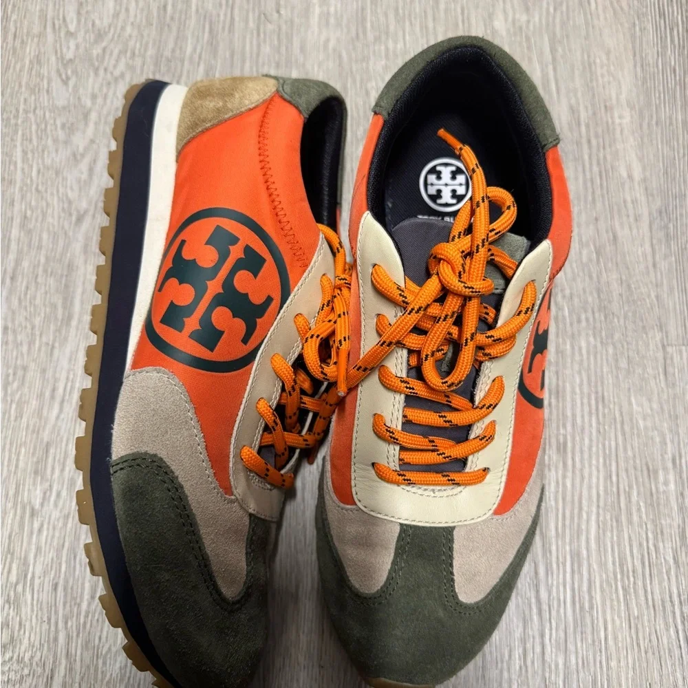 Tory Burch Orange and Black Sneakers - Picture 5 of 8